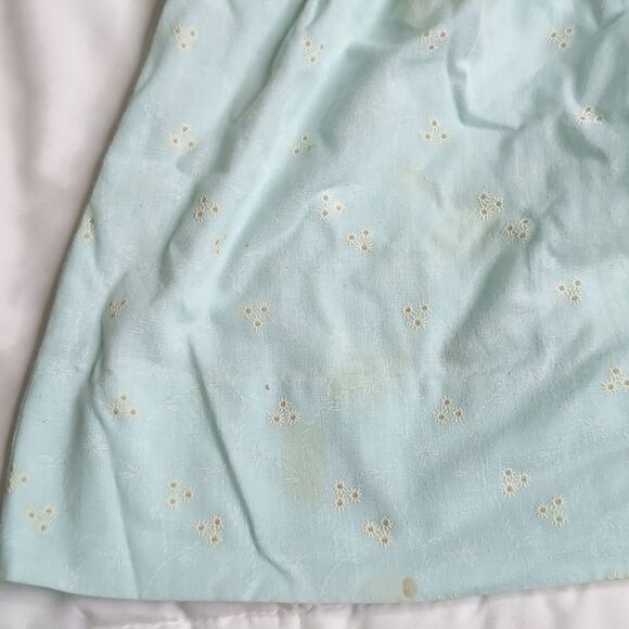 Vintage Baby Dress Blue with Eyelet Design - Picture 3 of 8